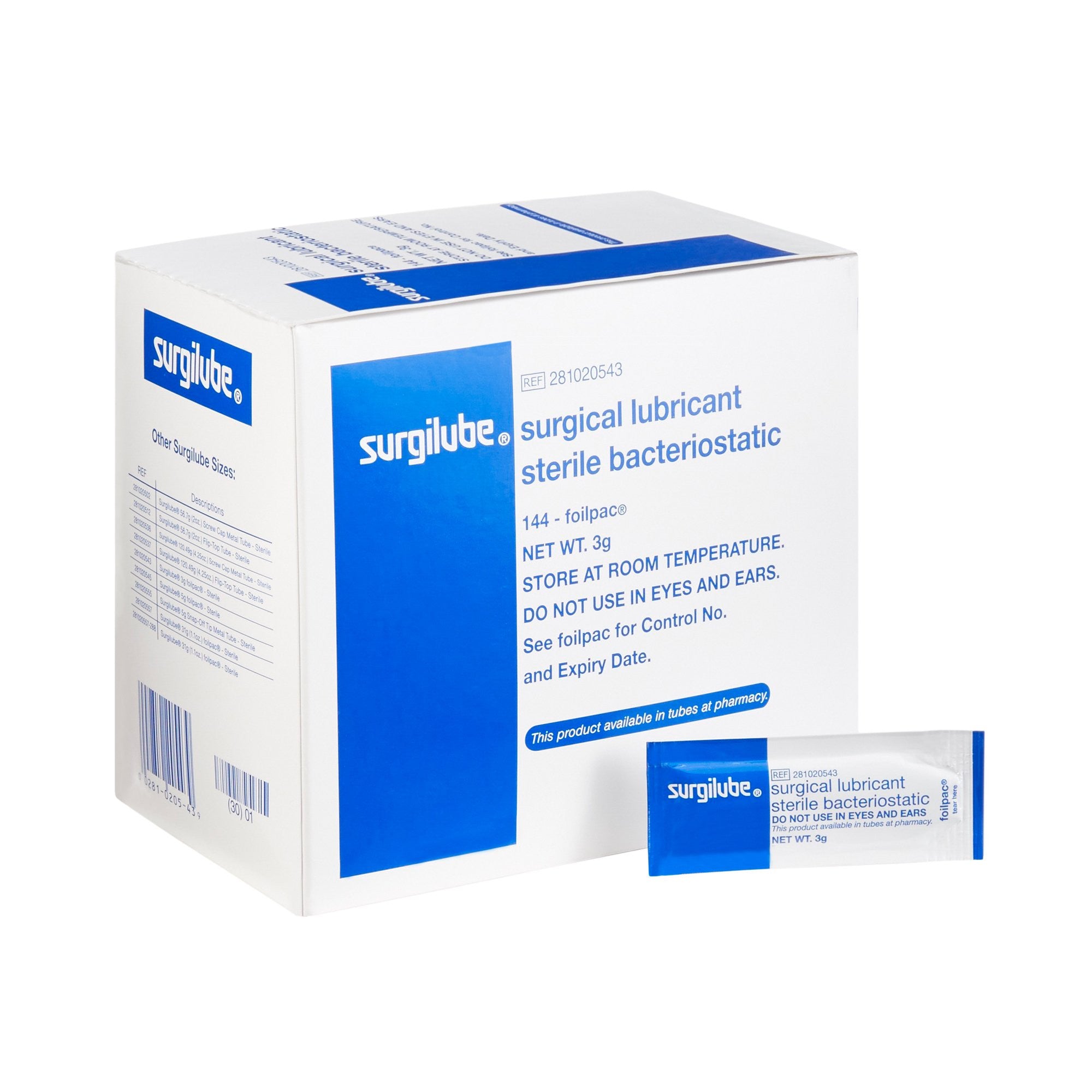 1009103 - Surgilube - Surgilube Lubricating Jelly, Carbomer free, 3 g, individual Packet, Sample Pack of 1, (EA)