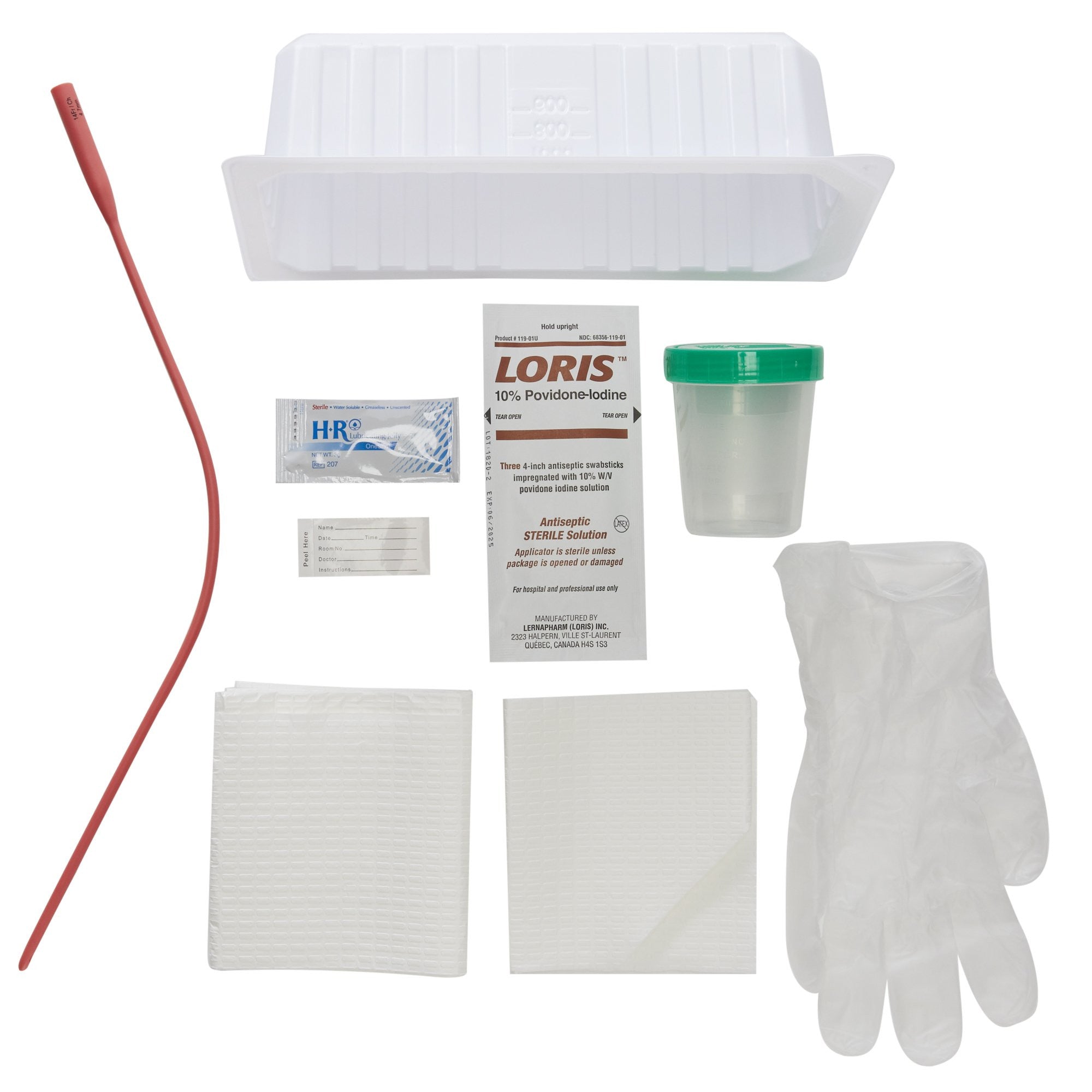 1013335 - McKesson - McKesson Urethral Intermittent Catheter Tray with 1L Outer Basin Tray, 14 Fr., Case of 20, (CS)