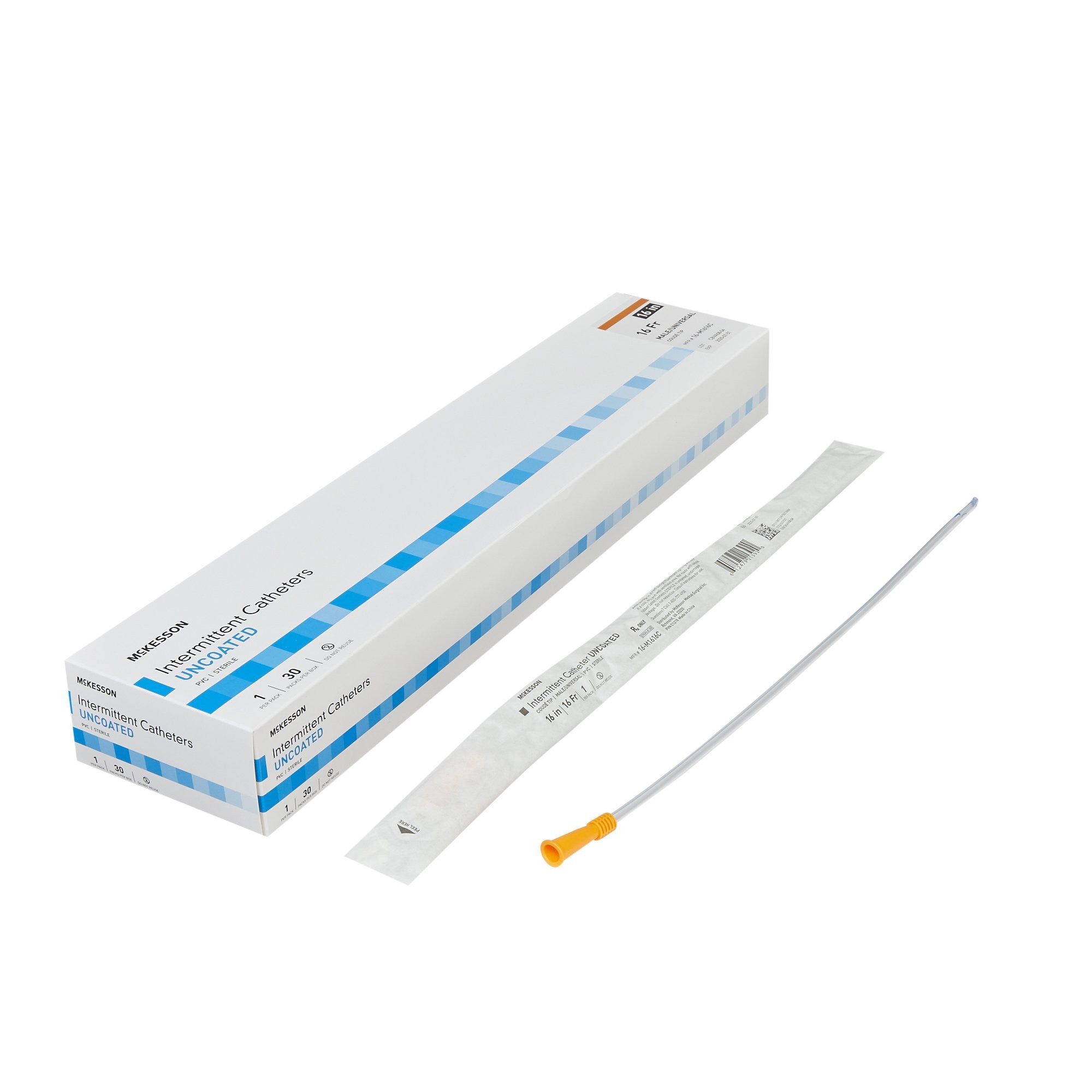 1020819 - McKesson - Urethral Catheter McKesson Coude Tip Uncoated PVC 16 Fr. 16 in, 16-M1616C Case of 300, (CS)