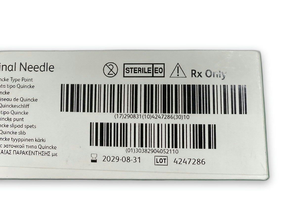 405211 - BD - NEEDLE SPINAL S/SU 20GA 6IN QUINCKE, (BX/10)