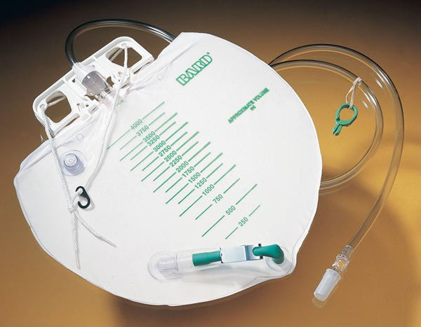 120464 - Bard - Bard 4L Urinary Drain Bag with Anti-Reflux Valve, Double Hook Hanger and 48'' Tubing, Sterile, Case of 20, (CS)
