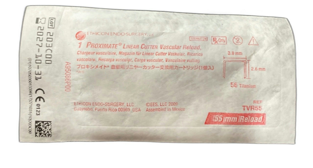 TVR55 - ETHICON - PROXIMATE VASCULAR LINEAR CUTTER RELOAD, 55mm, White, (EA/1)