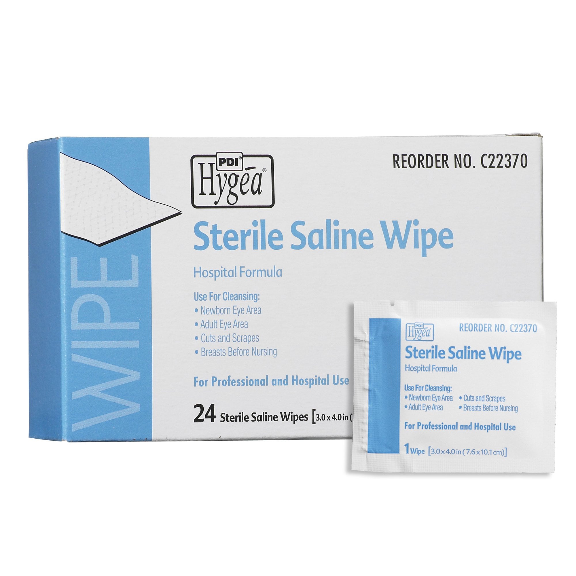 144086 - Hygea - Hygea Saline Cleansing Towelette, Saline, Pad Size 4 x 6'', Unscented, Individual Packet, Pack of 1, (EA)