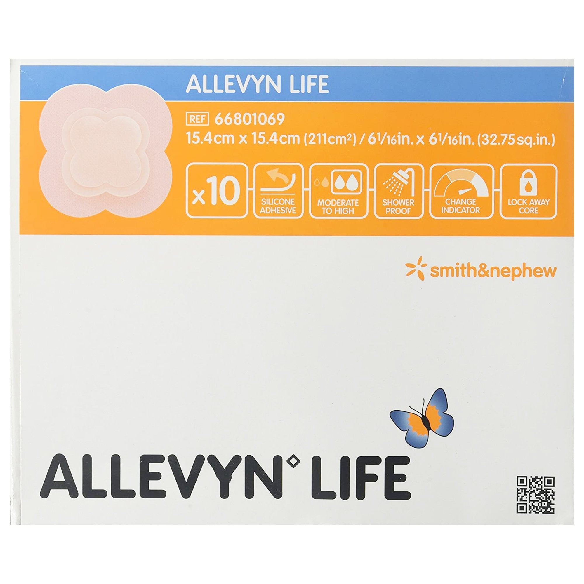 834487 - Allevyn - Allevyn Life Foam Dressing 6-1/16 X 6-1/16 Inch With Border Film Backing Silicone Gel Adhesive Quadrilobe Sterile, 66801069, Case of 60, (CS)
