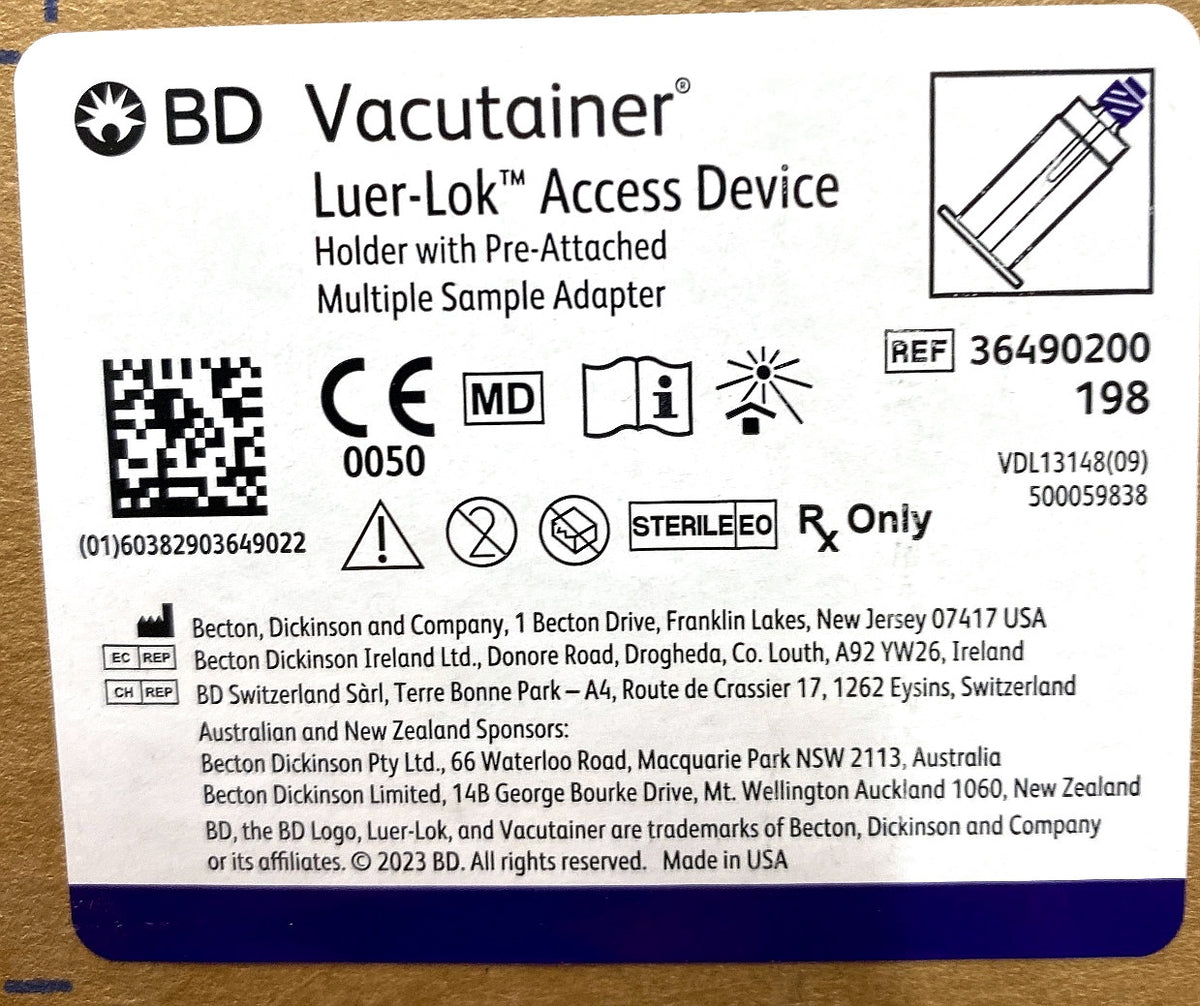 36490200 - BD - BD LUER-LOK ACCESS DEVICE, (BX/198)