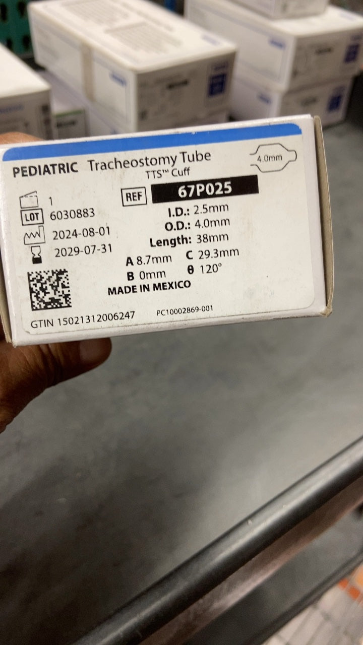 67P025 - SMITHS MEDICAL - Bivona Cuffed Neonatal Tubes - Trach Tube, Pediatric, Tight to Shaft, 2.5 mm, (BX/1)