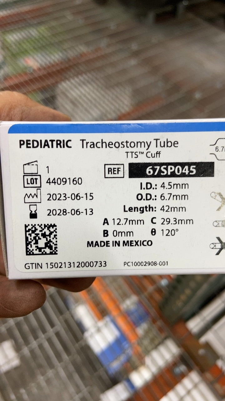 67SP045 - SMITHS MEDICAL - Bivona TTS Cuffed Neonatal Tracheostomy Tubes - Tracheostomy Tube, Pediatric, Cuffed, Tight to Shaft, 4.5 mm, (BX/1)
