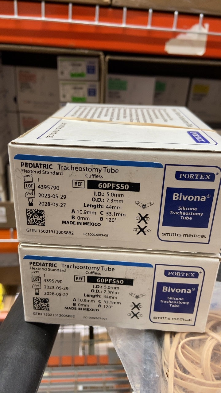 60PFS50 - SMITHS MEDICAL - Medical Bivona FlexTend Uncuffed Tracheostomy Tubes - FlexTend Trach Tube, Pediatric, 5 mm, (BX/1)