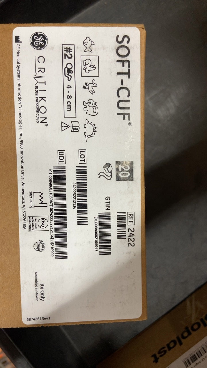 2422 - GE - SOFT-CUF BLOOD PRESSURE CUFFS, (BX/20)