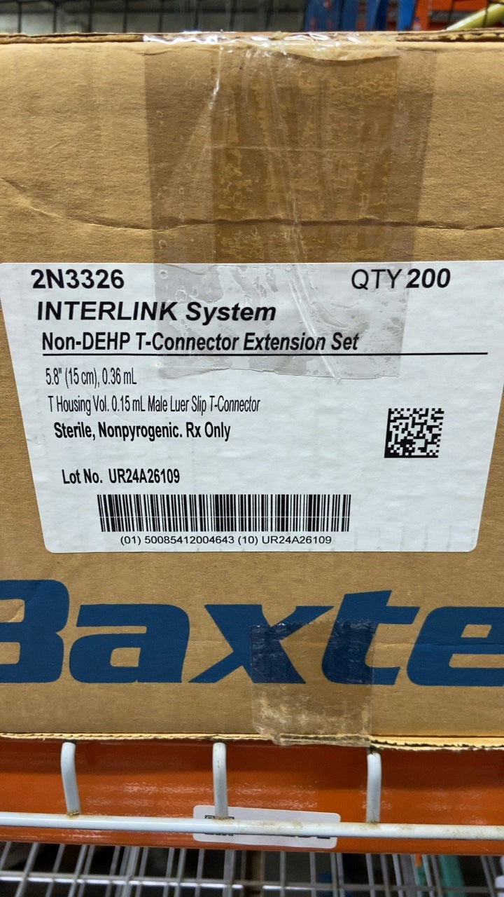 2N3326 - BAXTER - INTERLINK System Non-DEHP T-Connector Extension Set, (CS/200)