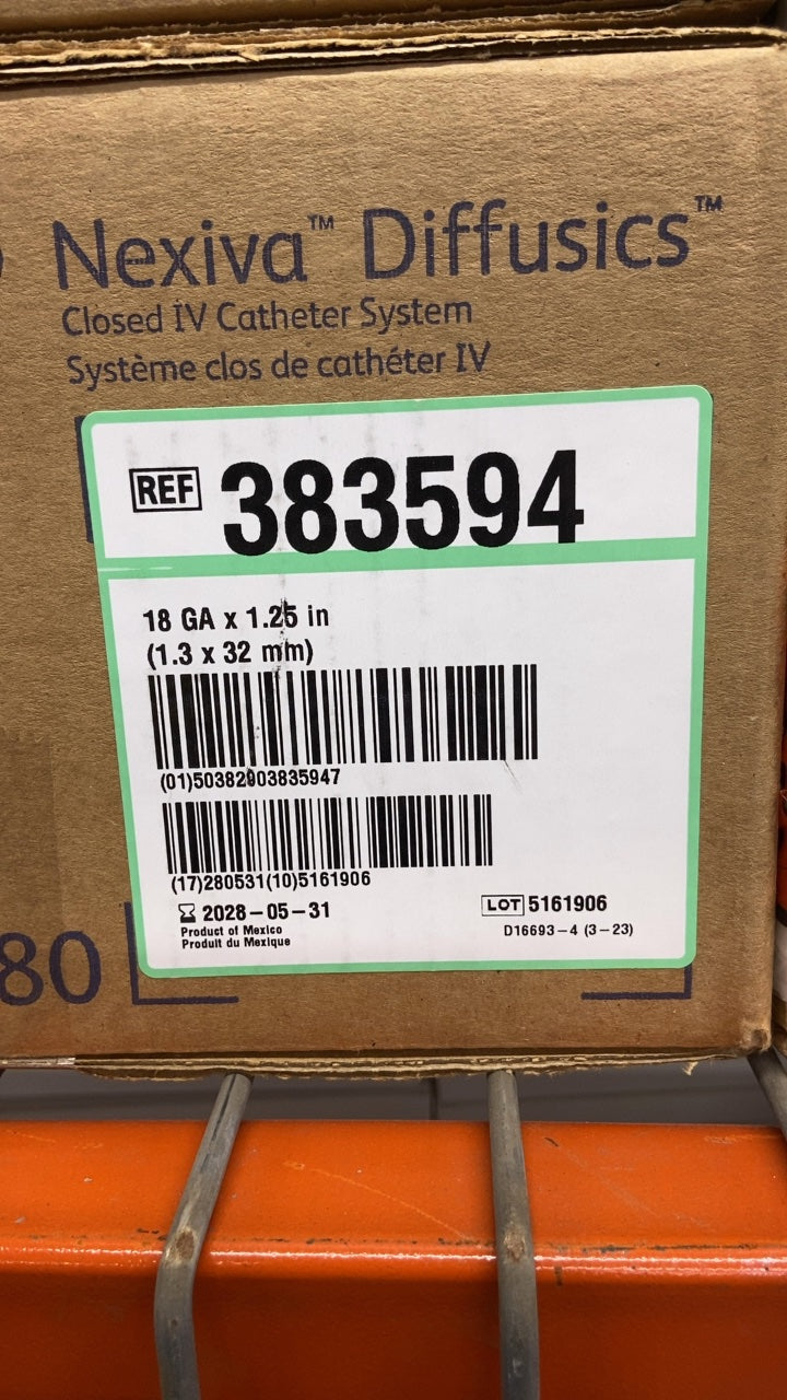 383594 - BD - Bd Nexiva Diffusics 18G X 1.25 In, (BX/80)