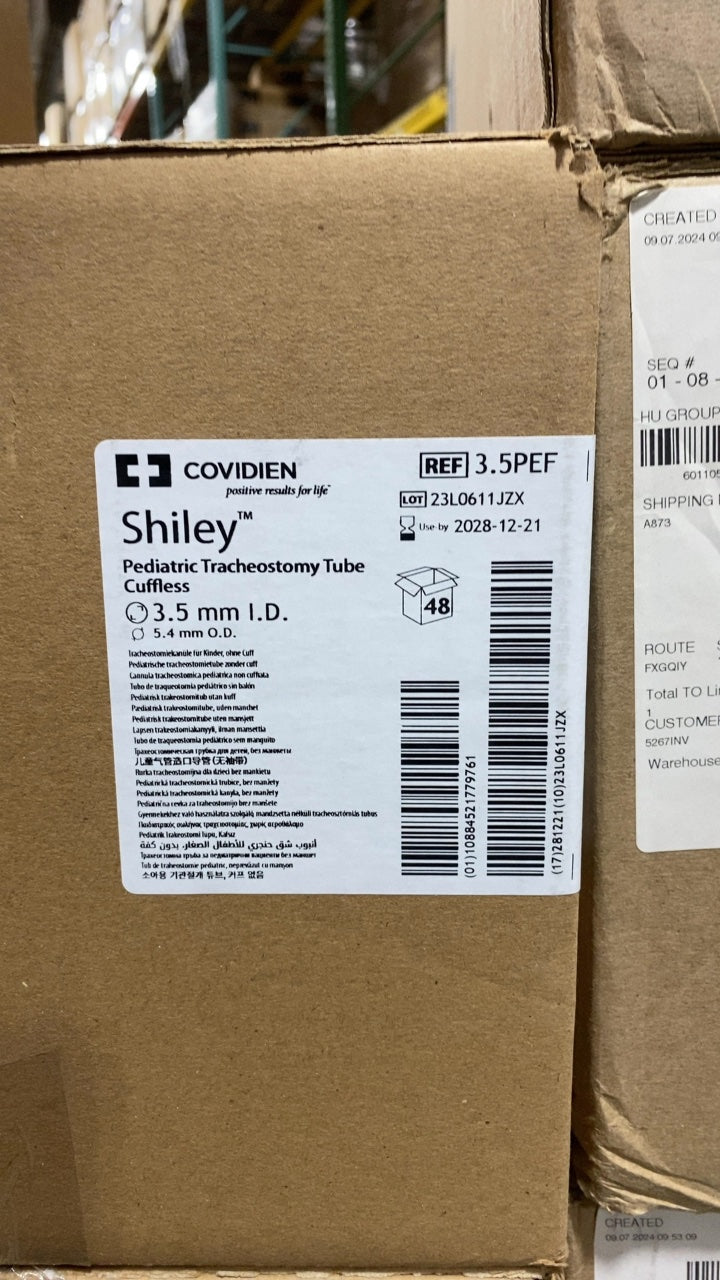 3.5PEF - COVIDIEN - Shiley Pediatric Tracheostomy Tube Cuffless 3.5PEF, (BX/48)