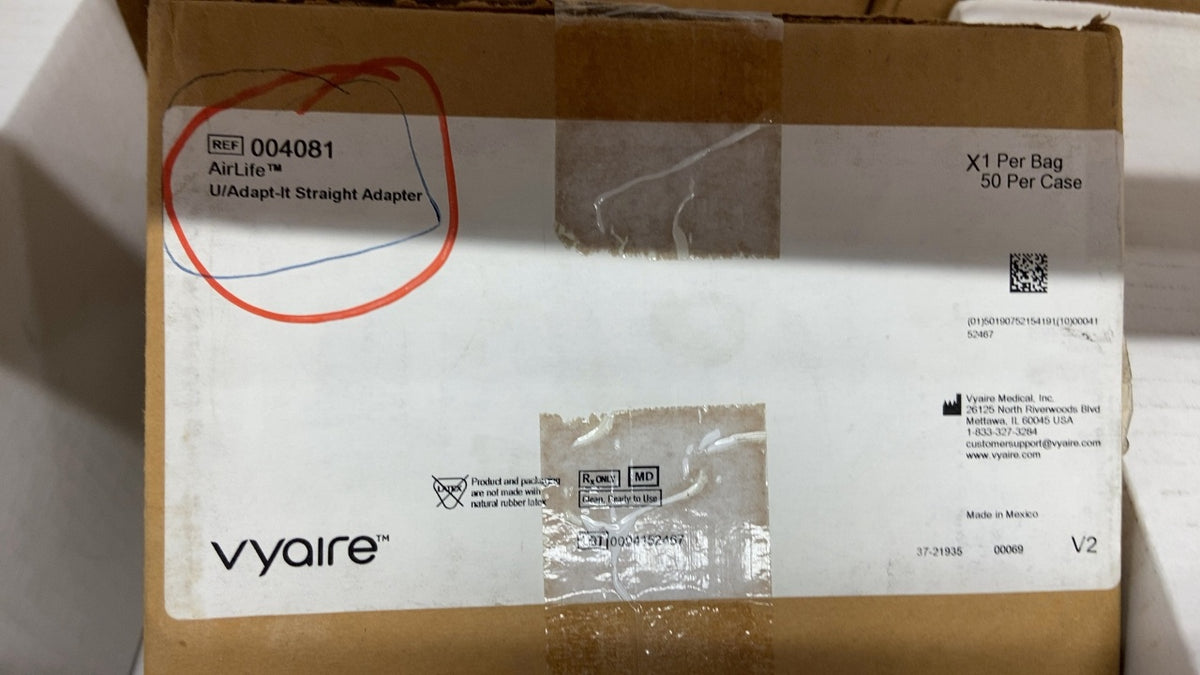 4081 - VYAIRE MEDICAL - AirLite U/Adapt-It Straight Adapter, (CS/50)