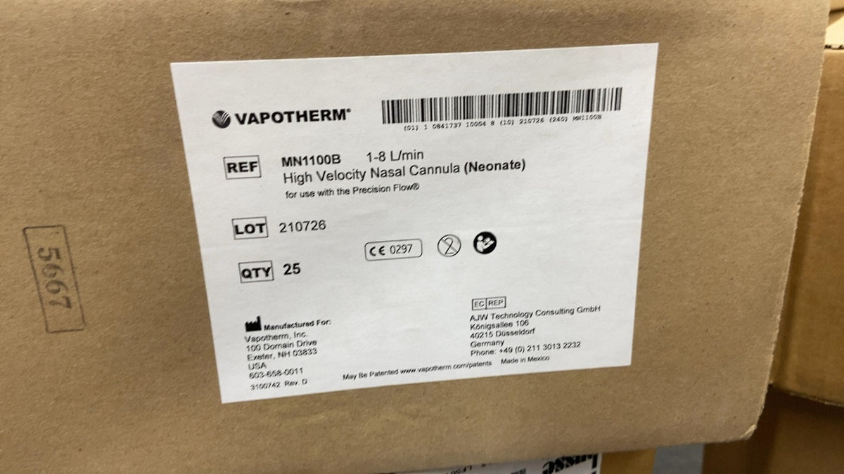 MN1100B - VAPOTHERM - High Velocity Nasal Cannula (Neonate) 1-8 L/min, (BX/25)
