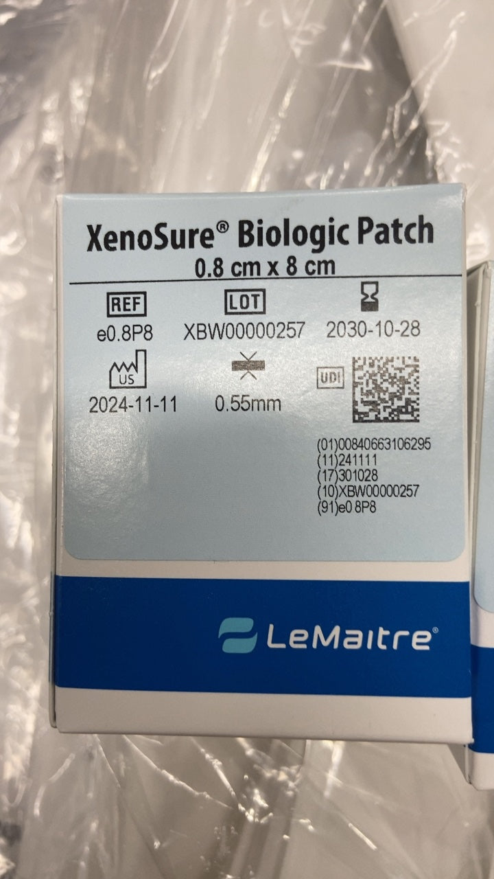 e0.8P8 - LEMAITRE VASCULAR - XenoSure Biologic Vascular Patch, 8 L x 0.8 cm W, (BX/1)