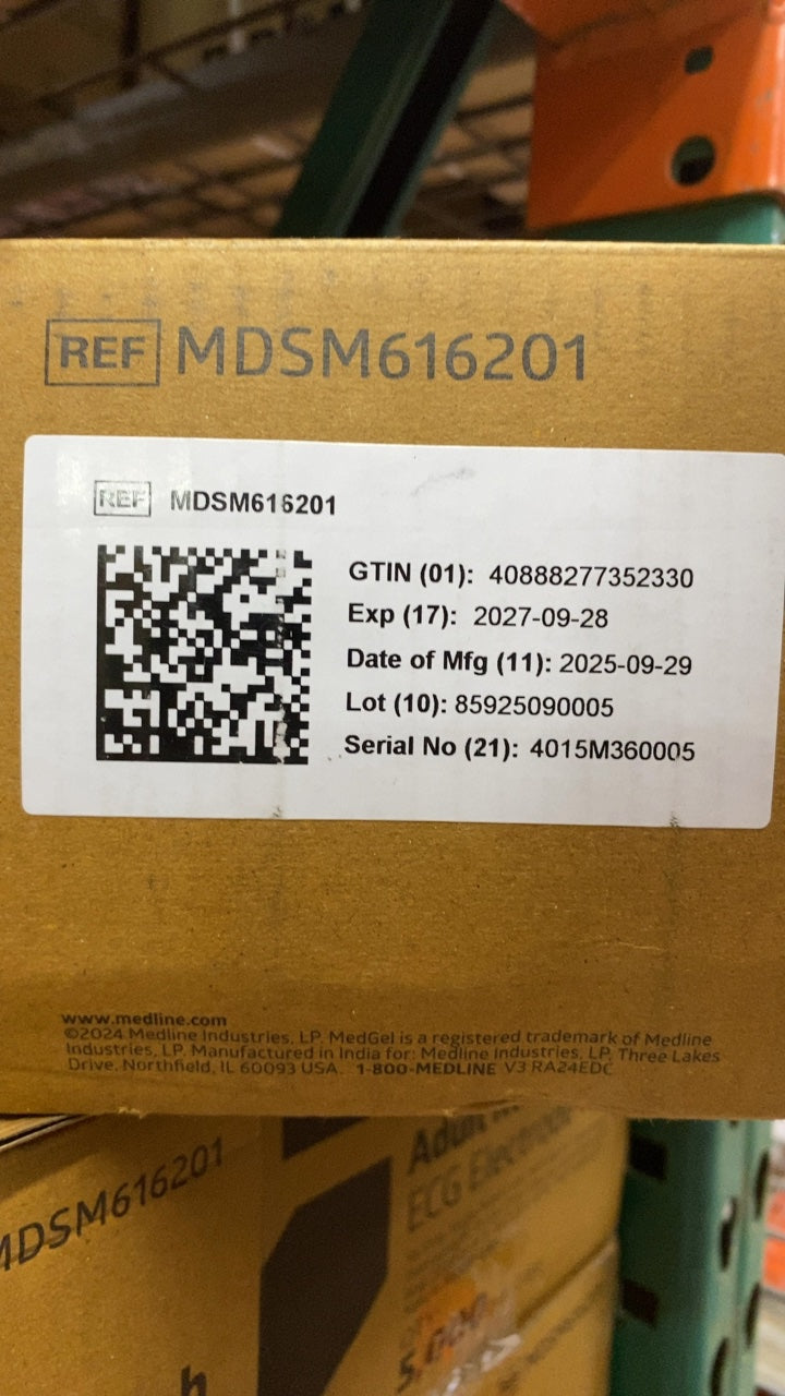 MDSM616201 - MEDLINE - MedGel Adult Resting Tab ECG Electrode, (CS/5000)
