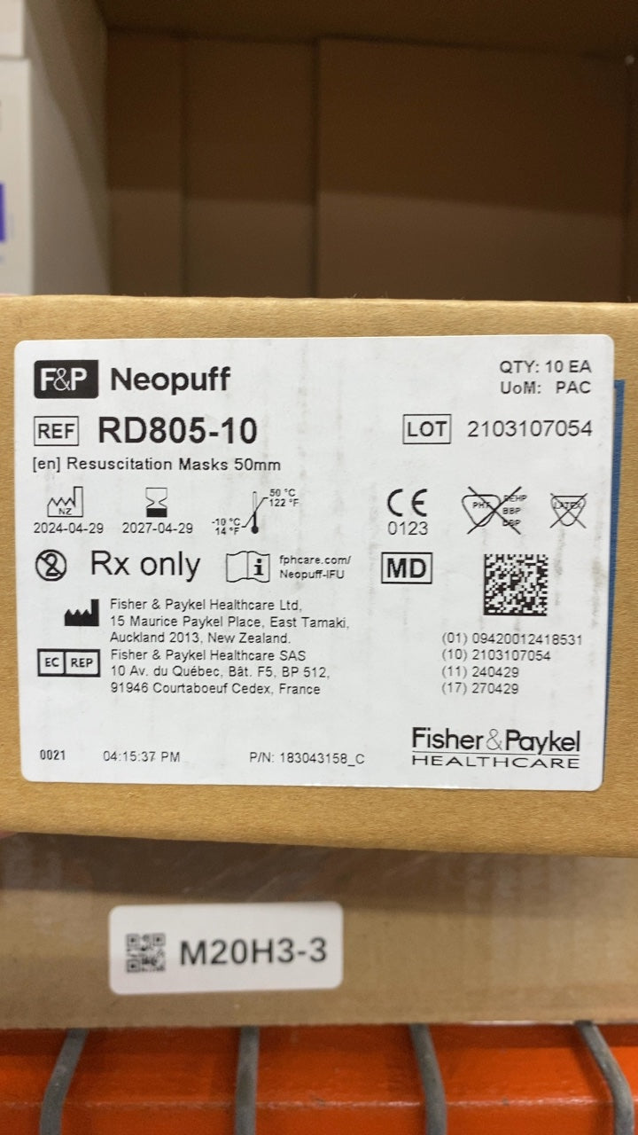 RD805-10 - FISHER & PAYKEL - Neopuff Resuscitation Masks 50mm, (BX/10)