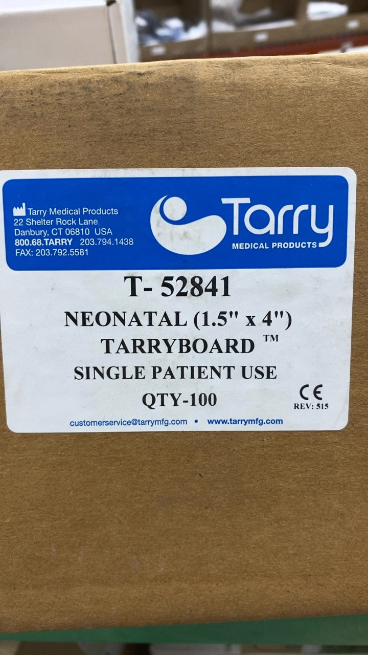 T-52841 - TARRY MEDICAL - NEONATAL (1.5" x 4") TARRYBOARD SINGLE PATIENT USE, (BX/100)