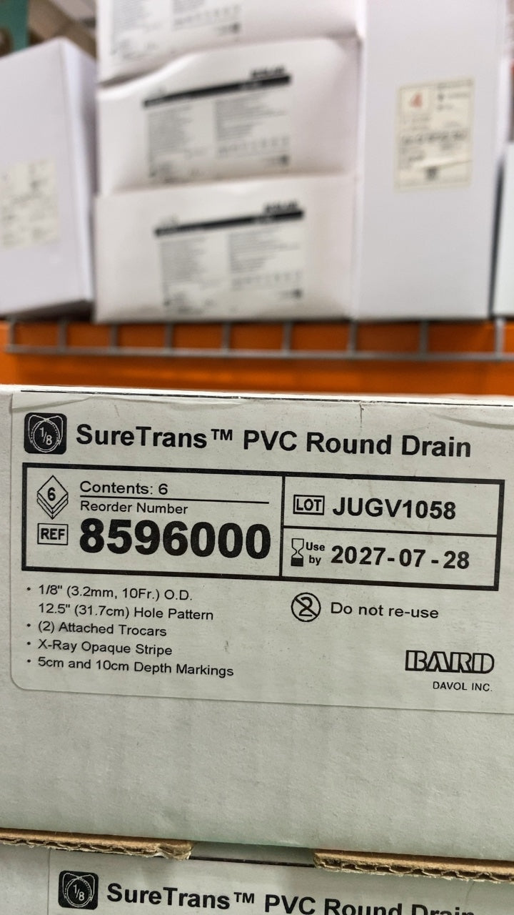 8596000 - BARD - SureTransโข PVC Round Drain, (BX/6)