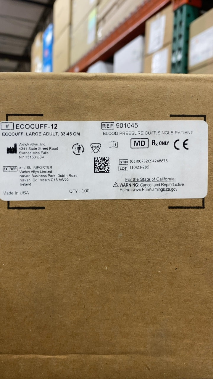 901045 - WELCH ALLYN - ECOCUFF, LARGE ADULT, 33-45 CM, (CS/100)