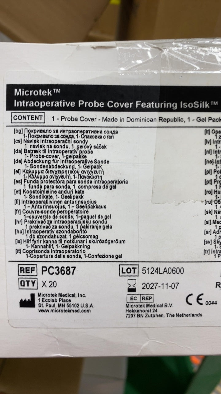 PC3687 - MICROTEK MEDICAL - Microtek™ Intraoperative Probe Cover Featuring IsoSilk™, (BX/20)