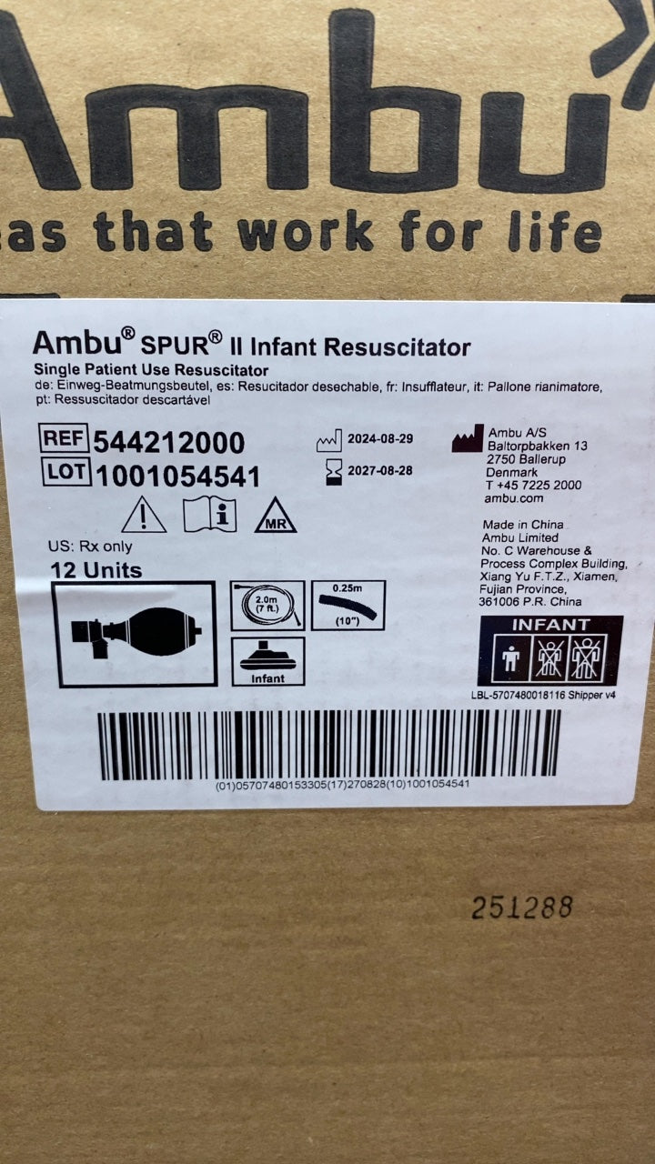 544212000 - AMBU - Ambu SPUR II Infant Resuscitator, (CS/12)