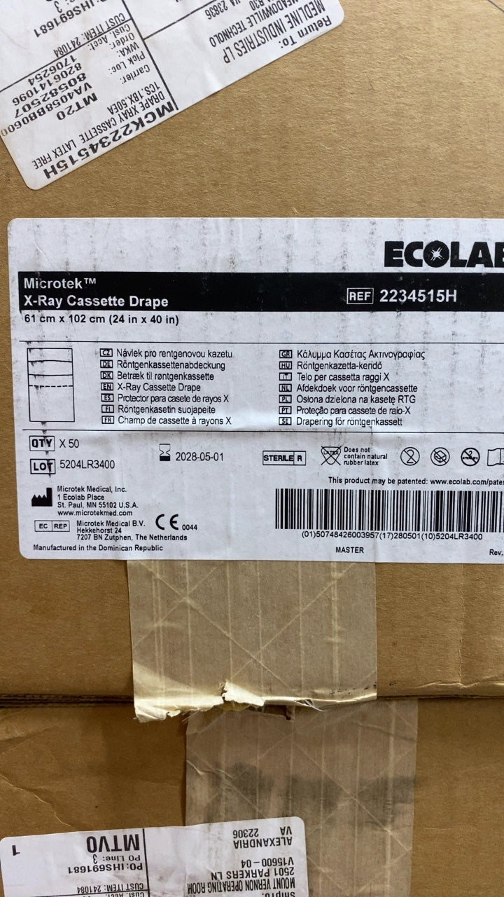 2234515H - MICROTEK MEDICAL - Microtek X-Ray Cassette Drape 61 cm x 102 cm (24 in x 40 in), (BX/50)