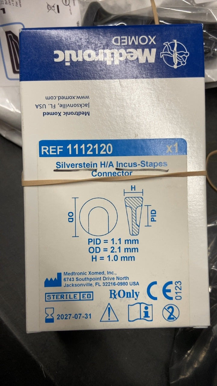 1112120 - MEDTRONIC - Silverstein Hydroxylapatite Incus-Stapes Connector, 1.1 ID x 2.1 mm OD, (BX/1)