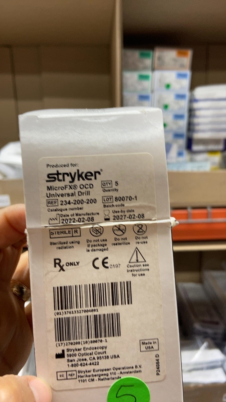 234-200-200 - STRYKER - MicroFX OCD Universal Drill For Stryker MicroFX OCD System, (BX/5)