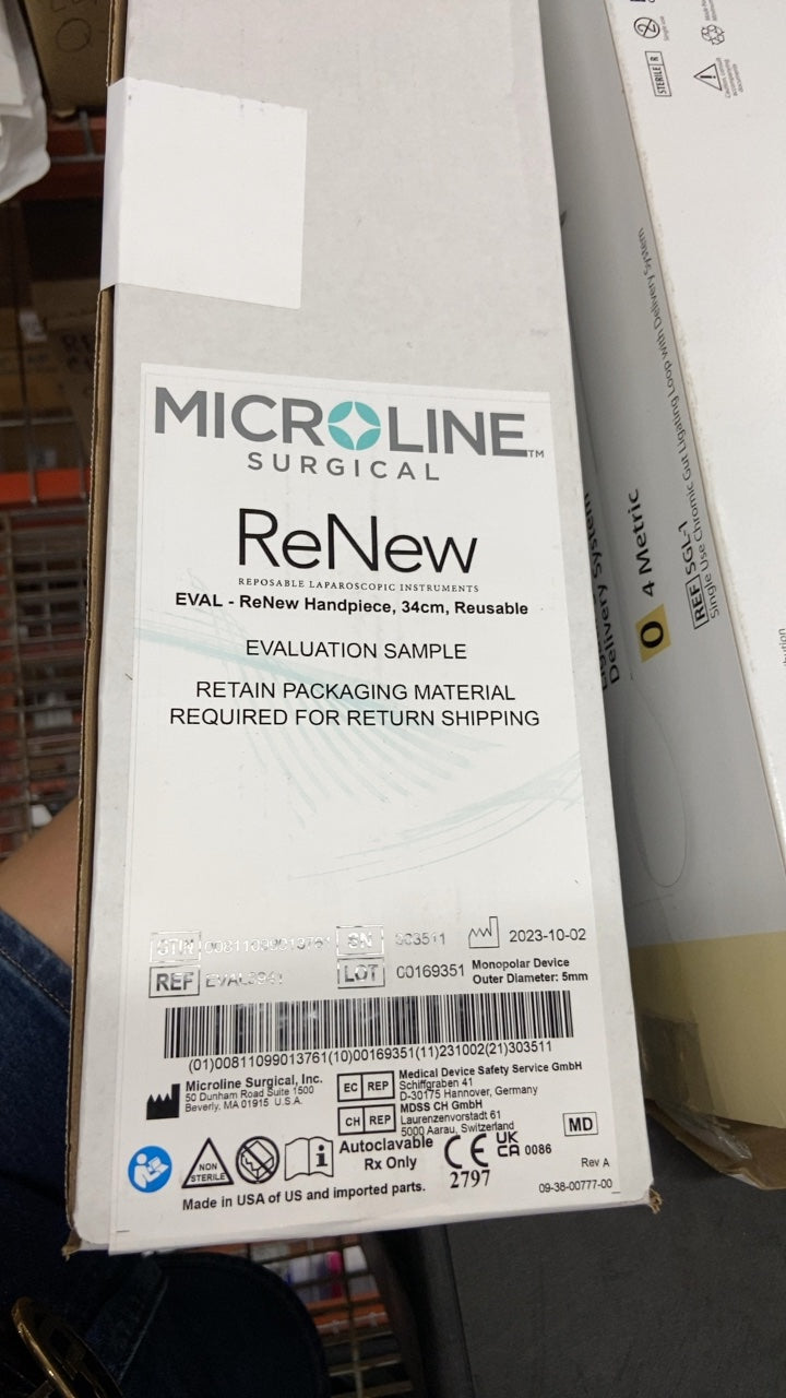 EVAL3941 - MICROLINE SURGICAL - ReNew - Reposable Laparoscopic Instruments EVAL - ReNew Handpiece, 34cm, Reusable, (BX/1)