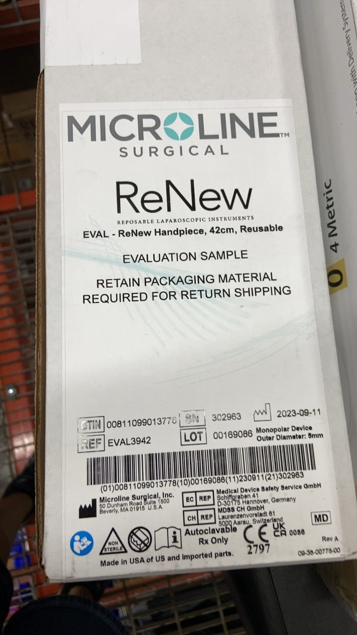 EVAL3942 - MICROLINE SURGICAL - ReNew Handpiece, 42cm, Reusable - REPOSABLE LAPAROSCOPIC INSTRUMENTS, (BX/1)