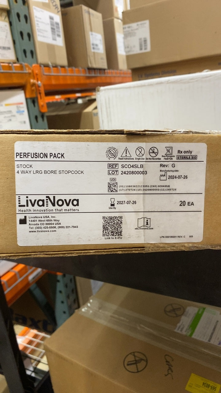 SCO4SLB - LIVANOVA - PERFUSION PACK STOCK 4 WAY LRG BORE STOPCOCK, (CS/20)