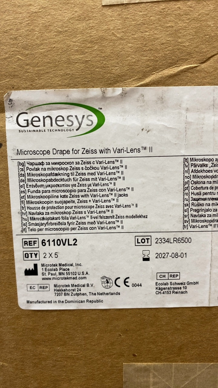 6110VL2 - MICROTEK MEDICAL - Microscope Drape for Zeiss with Vari-Lens II, (CS/10)