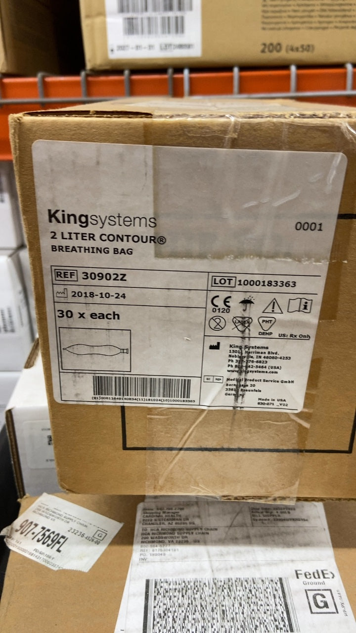 30902Z - KING SYSTEMS - 2 LITER CONTOUR BREATHING BAG, (BX/30)