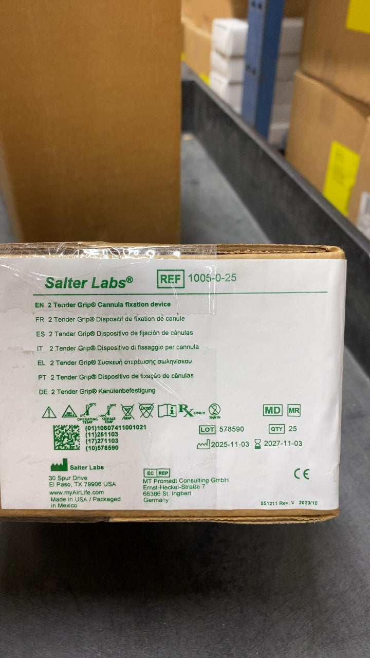 1005-0-25 - SALTER LABS - 2 Tender Grip® Cannula fixation device, (BX/25)