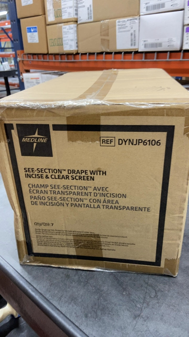 DYNJP6106 - MEDLINE - SEE-SECTION™ DRAPE WITH INCISE & CLEAR SCREEN, (BX/7)