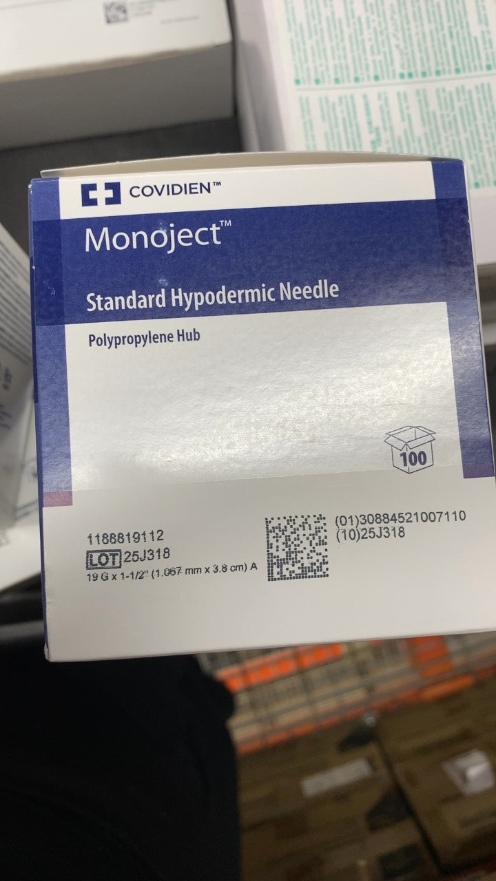1188822112 - COVIDIEN - Monoject Standard Hypodermic Needle, Polypropylene Hub, (BX/100)