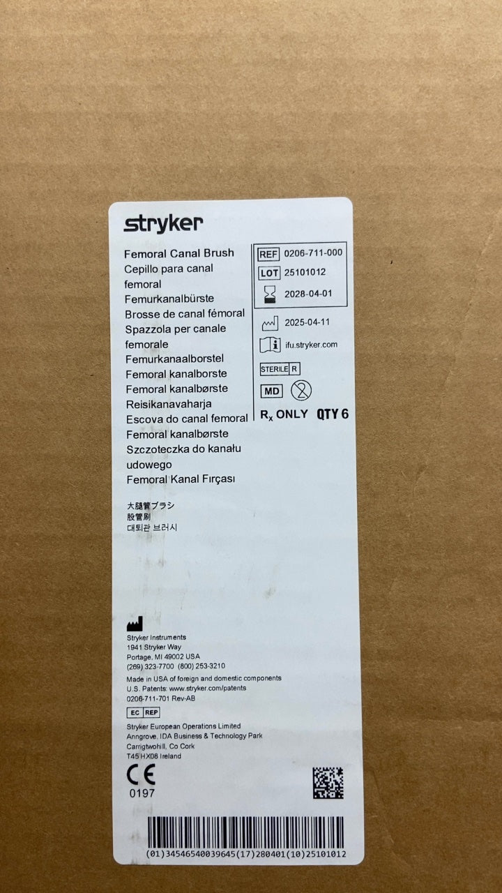 0206-711-000 - STRYKER - Femoral Canal Brush, (CS/6)