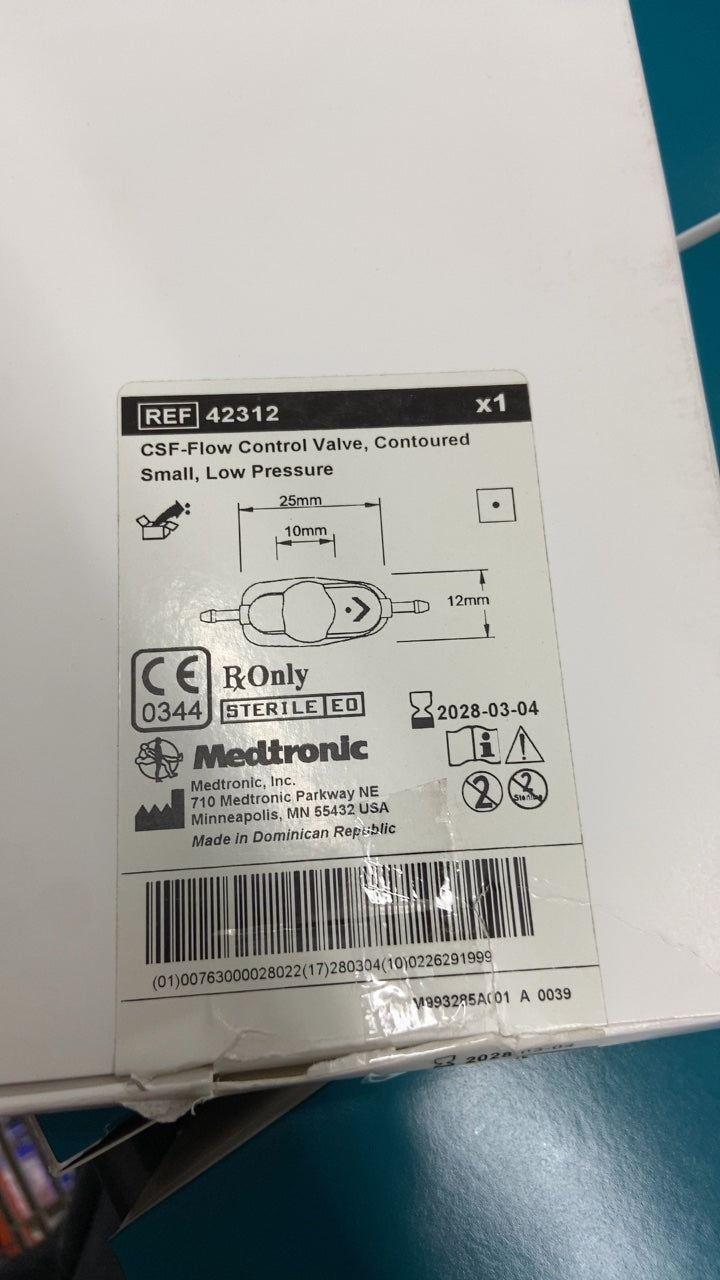 42312 - MEDTRONIC - CSF-Flow Control Valve, Contoured Small, Low Pressure, (BX/1)