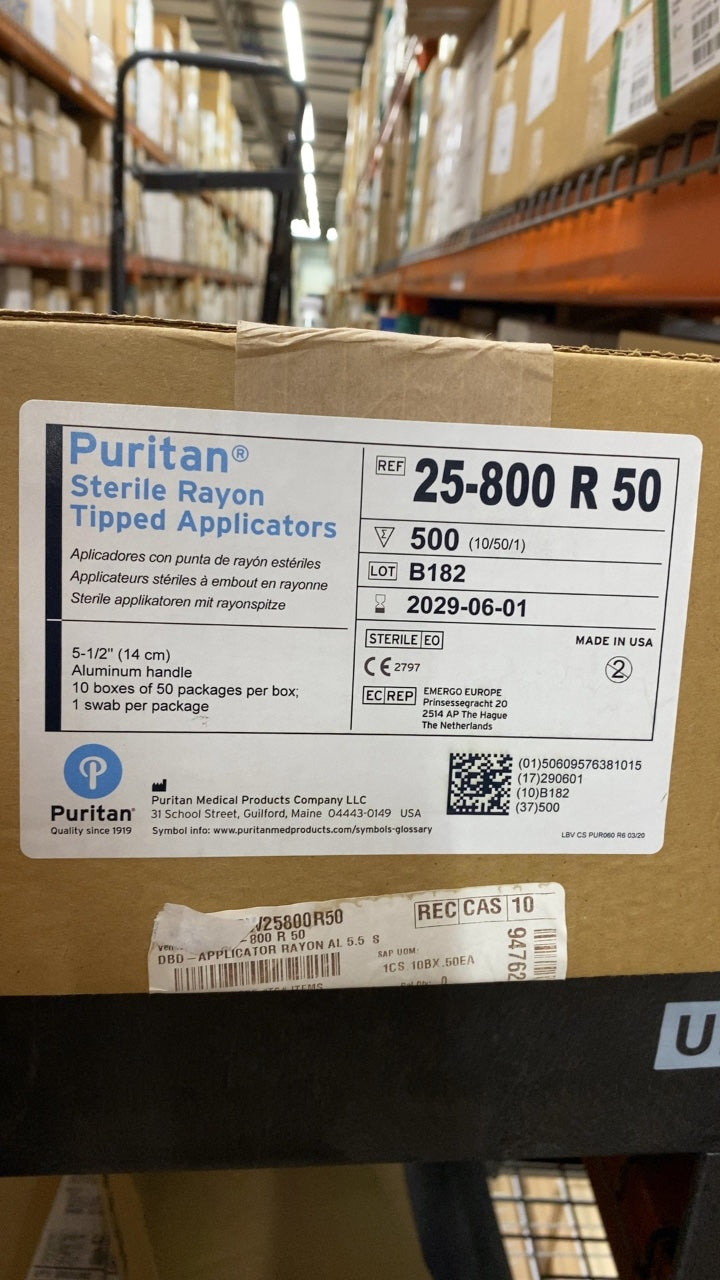 25-800 R 50 - PURITAN MEDICAL - Sterile Rayon Tipped Applicators, (CS/50)