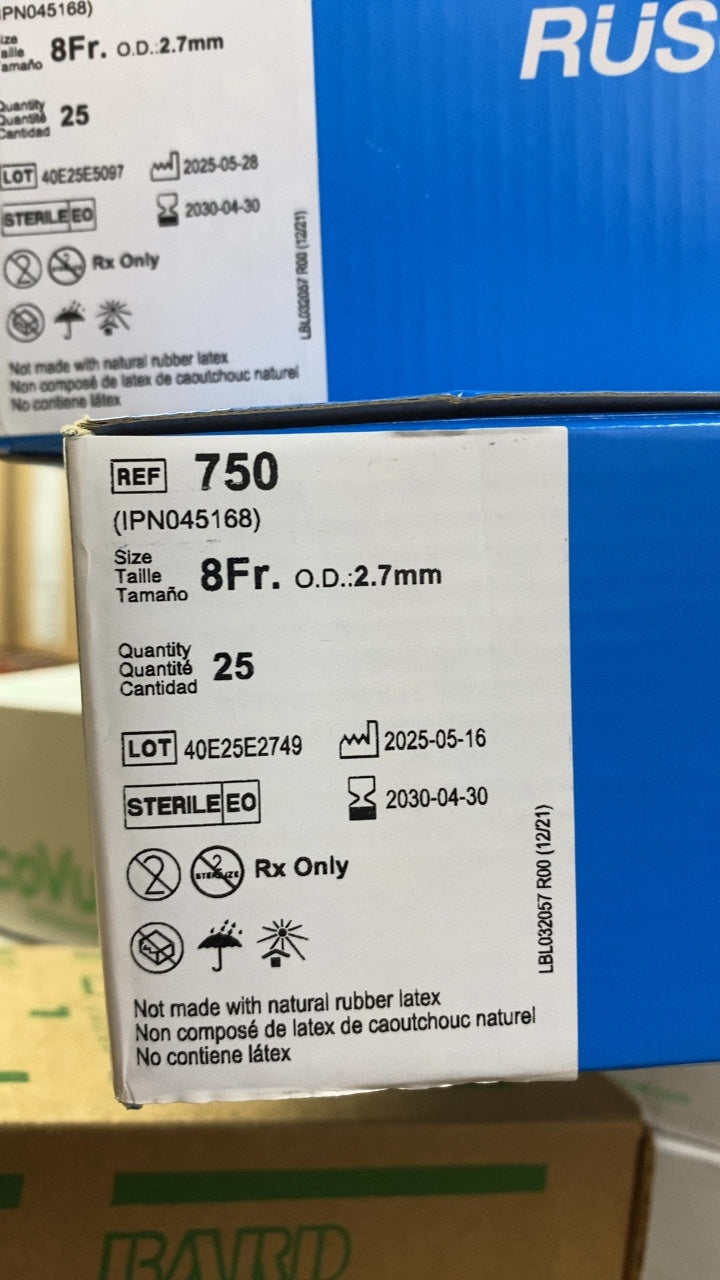 750 - TELEFLEX - 8Fr. O.D. 2.7mm, (BX/25)