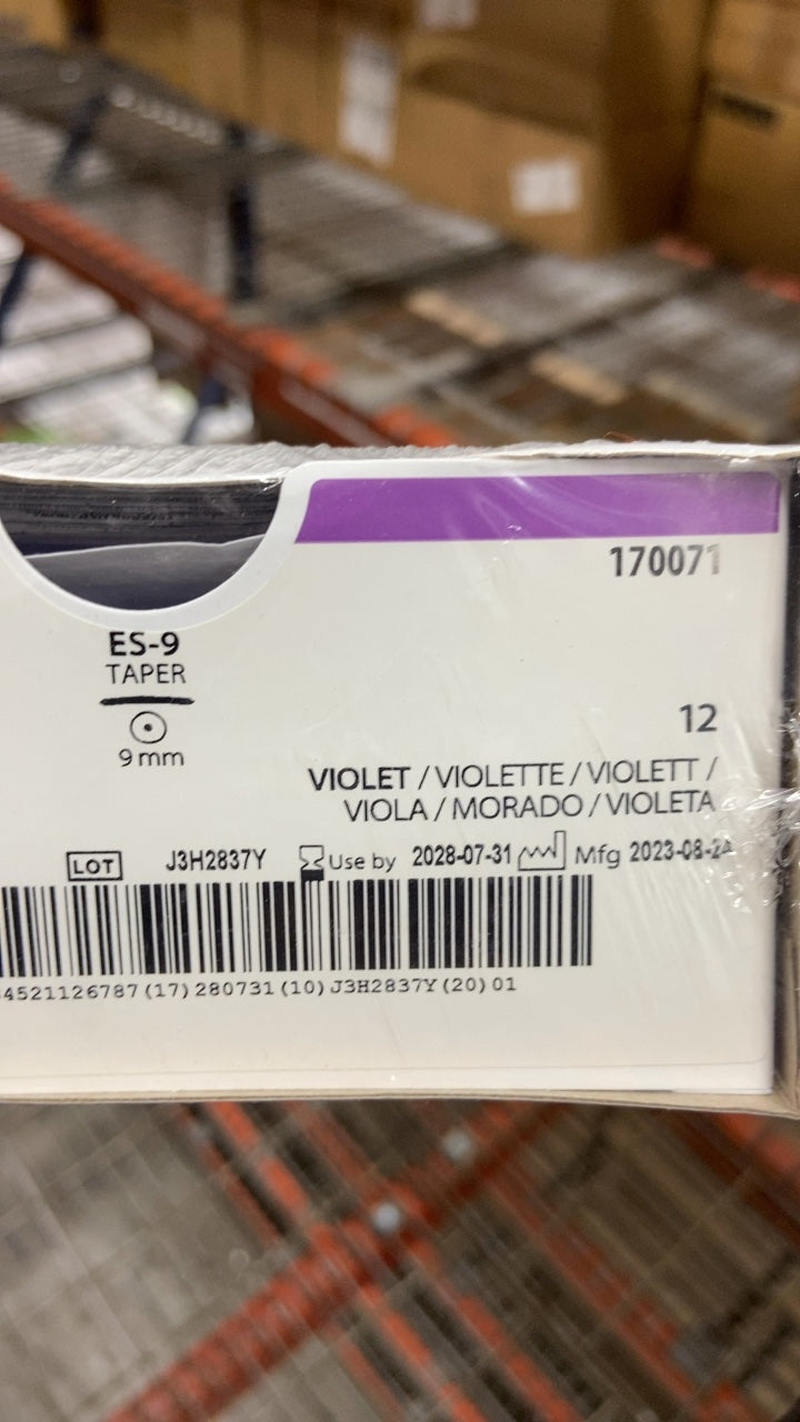 170071 - COVIDIEN - 3-0 48 in. Polysorb Absorbable Single Stitch Suture Reload Violet Es-9 9 mm Taper, (BX/12)