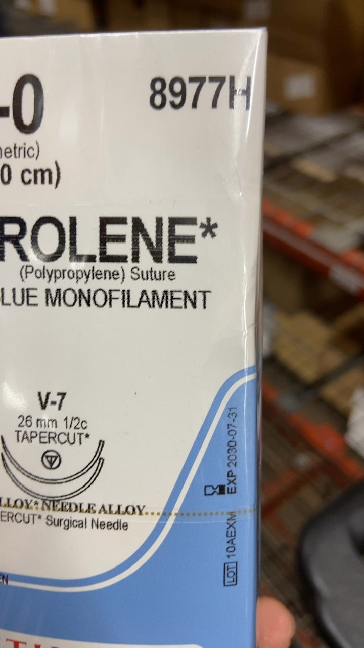 8977H - COVIDIEN - PROLENE (Polypropylene) Suture BLUE MONOFILAMENT, (CS/36)