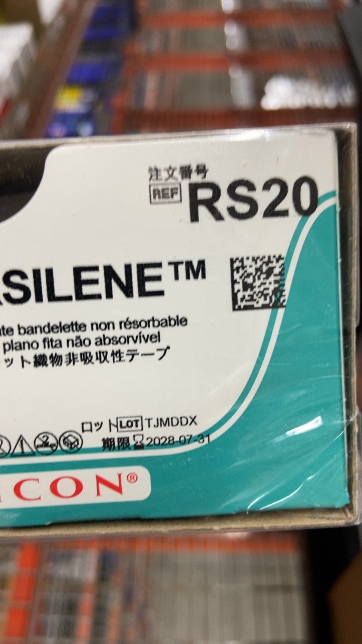 RS20 - ETHICON - Mersilene Non-Absorbable Polyester Woven Ligature, 5 mm Size, 12 in. Length, BP Needle, (BX/6)