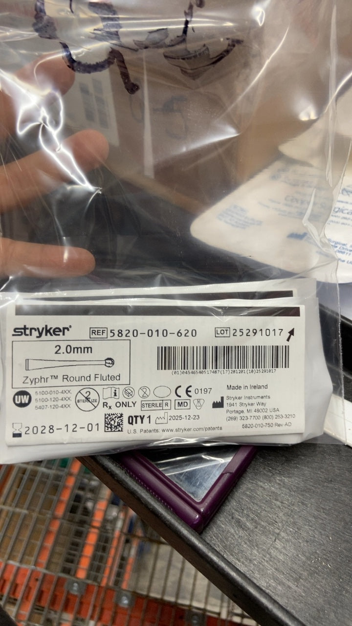 5820-010-620 - STRYKER - Zyphr™ Round Fluted 2.0mm, (EA/1)