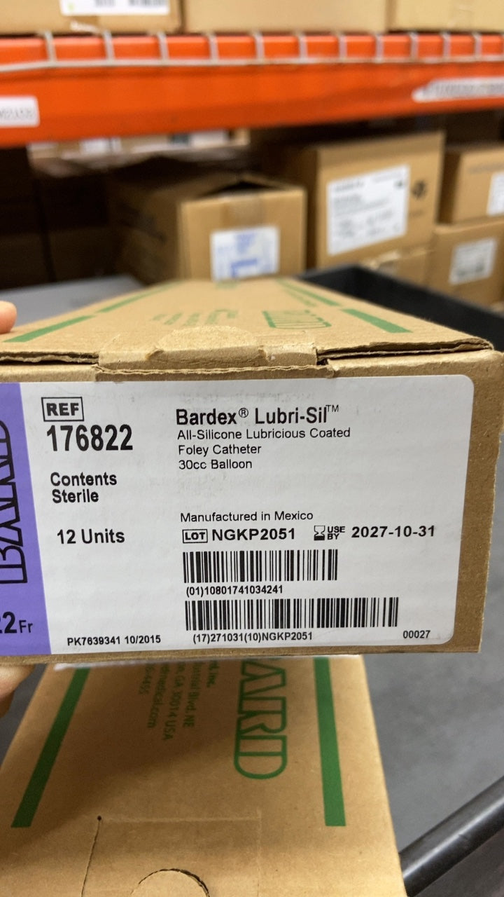176822 - BARD - Bardexยฎ Lubri-Silยฎ All Silicone Lubricious Coated 30 Cc Foley Catheter, (BX/12)