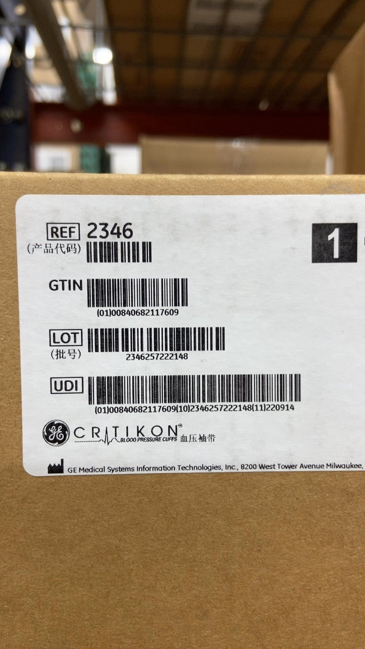 2346 - GE - CRITIKON BLOOD PRESSURE CUFFS, (BX/1)