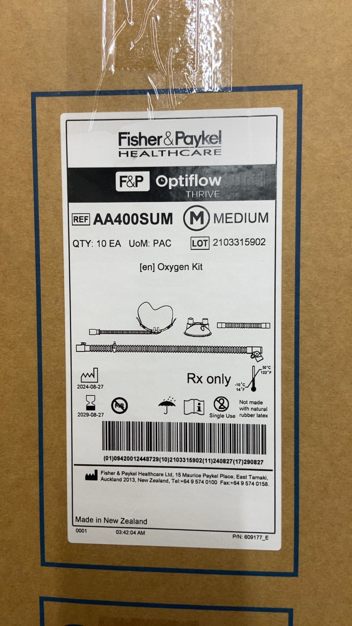 AA400SUM - FISHER & PAYKEL - Optiflow THRIVE Oxygen Kit, (BX/10)