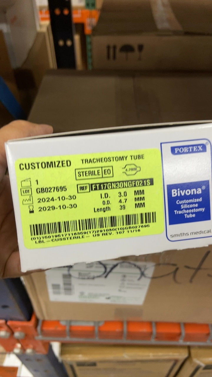 FT17GN30NGF021S - SMITHS MEDICAL - Customized Silicone Tracheostomy Tube, (BX/1)
