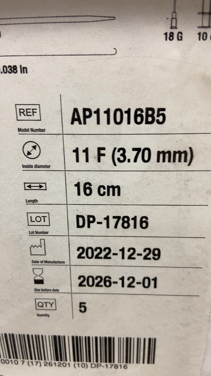 AP11016B5 - OSCOR - 11 F (3.70 mm) 16 cm, (BX/5)